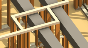 wood frame and ductwork