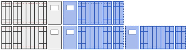 Showing mirrored wall frame groups in Revit