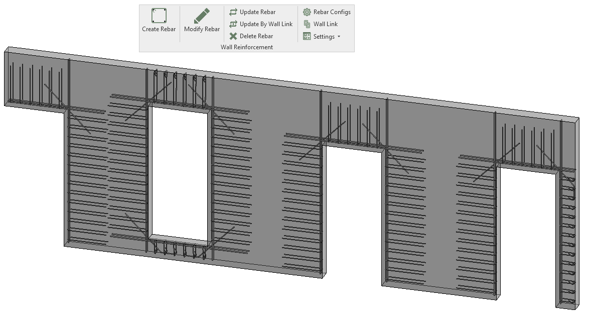 Door reinforcement settings in AGACAD's Wall Reinforcement tool for Revit