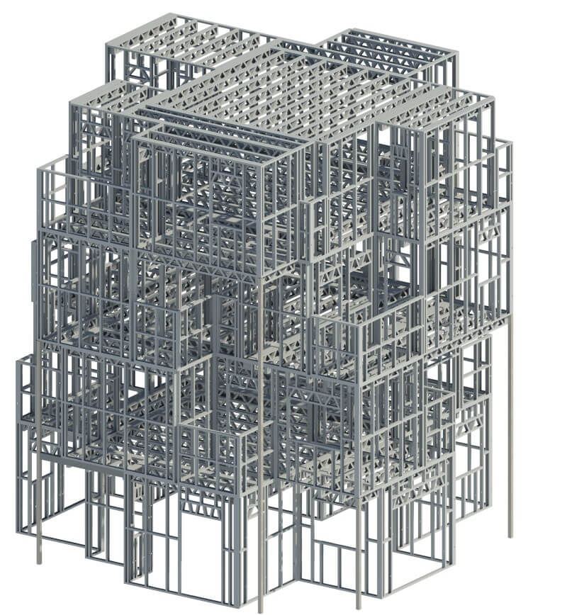 3D model of metal framed construction