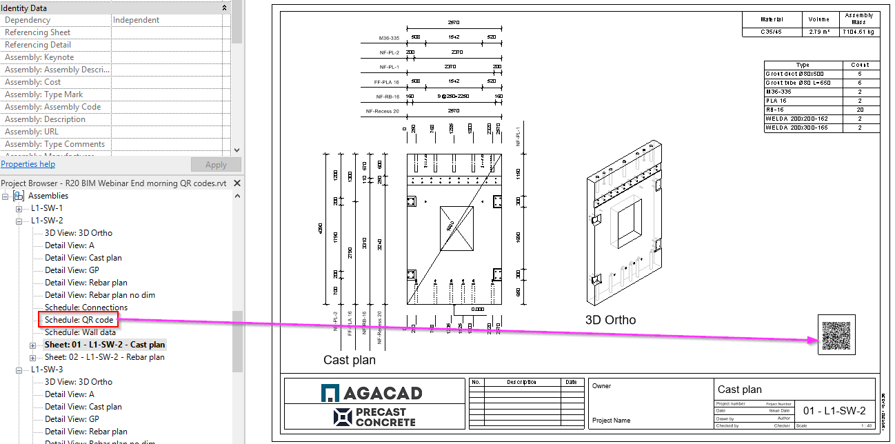 How to make QR/barcodes for precast concrete elements in Revit ...