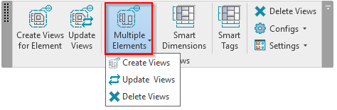 Multiple elements command of AGACAD's Smart Views tool for Revit