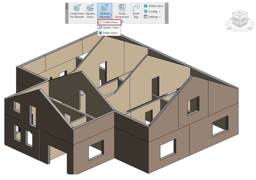 3D model of a house in Revit