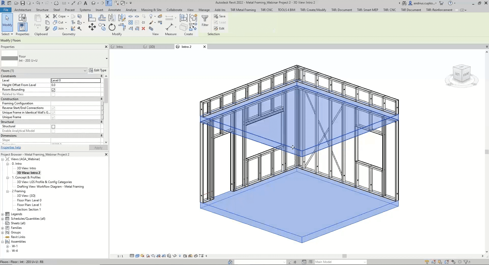 Getting ready to auto-frame floors in Revit