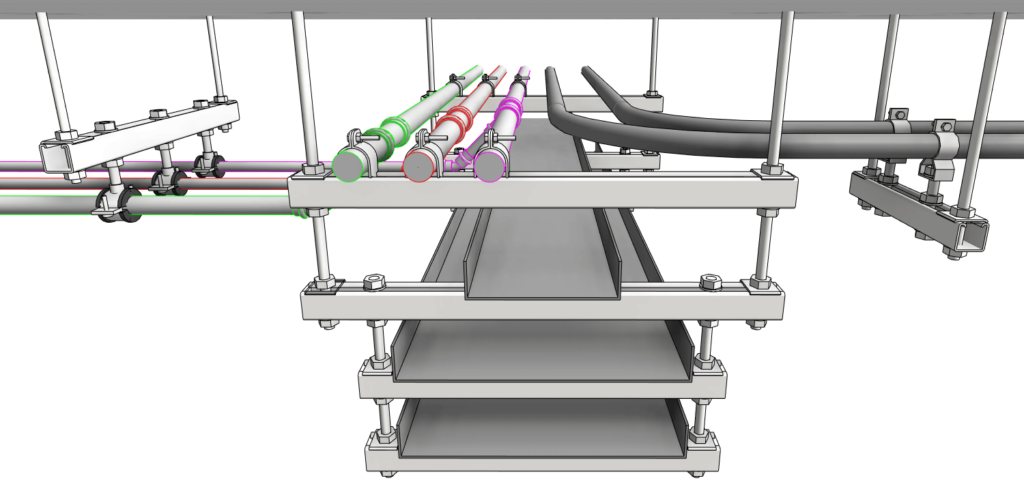 3D model of pipes and hangers