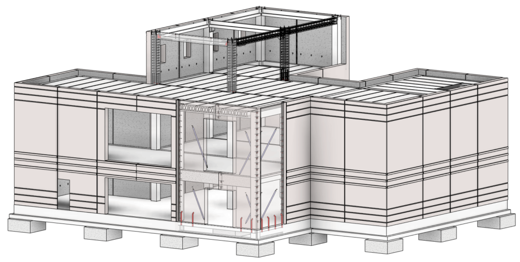 3D view of precast concrete building